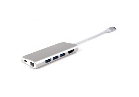 LMP USB-C mini Dock HDMI&USB3.0&LAN&MicroSD Silver