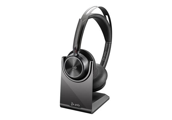 Poly Headset Voyager Focus 2 (inkl. Ladestation) + USB-C/A-Adapter